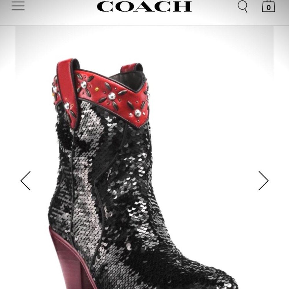 Coach Western Booties with Sequins